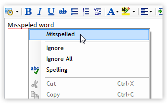 Spellchecker for notes and memos