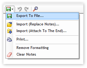 Notes Export Import