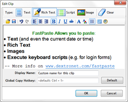 FastPaste - configure clipboard clip screenshot