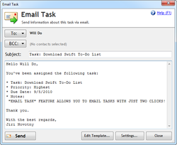 Email Task feature
