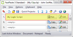 Execute scripts with "Run" button or global hotkeys